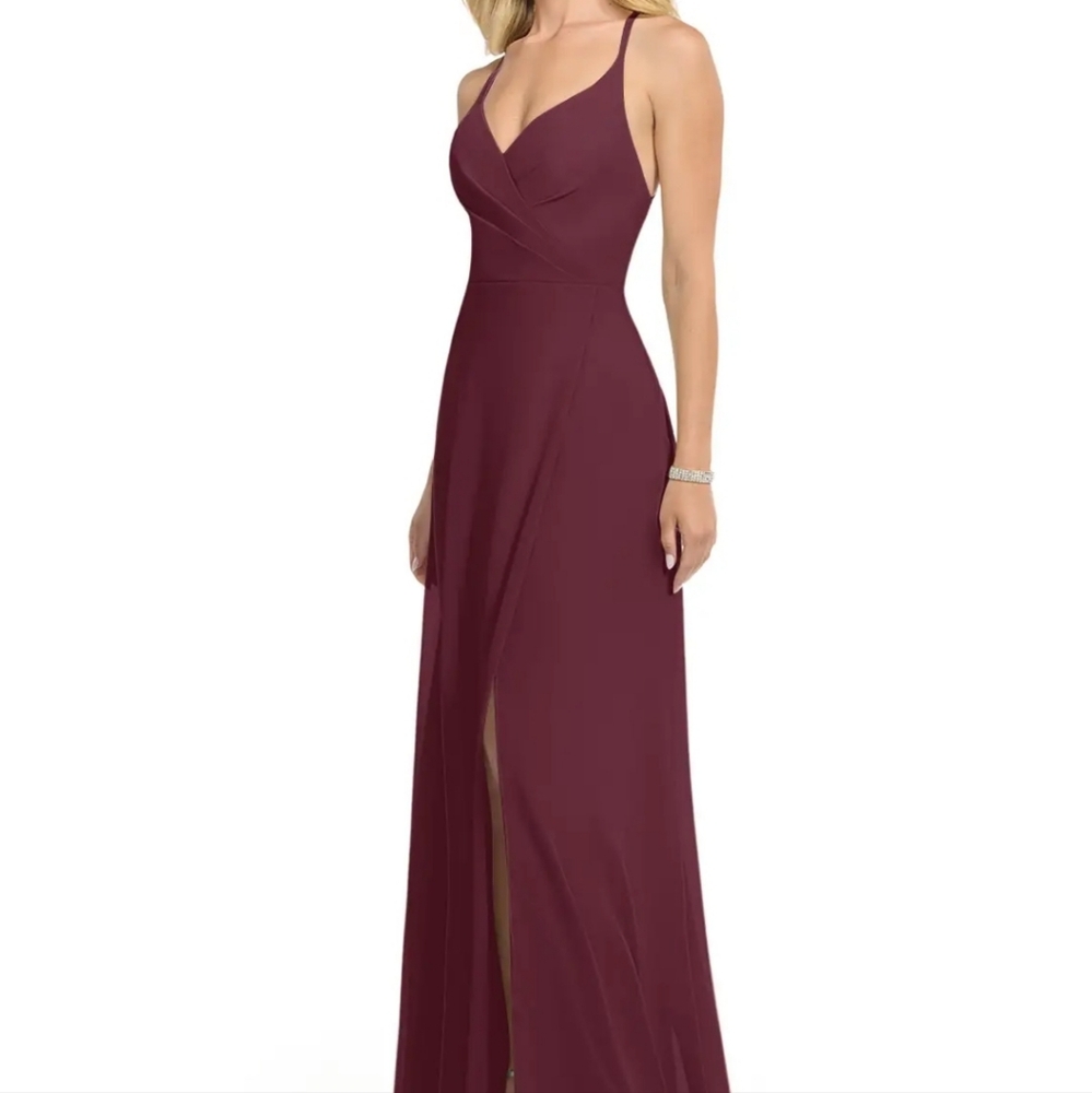 Azazie Davis Evening Gown In Cabernet, Size 6 🍷
